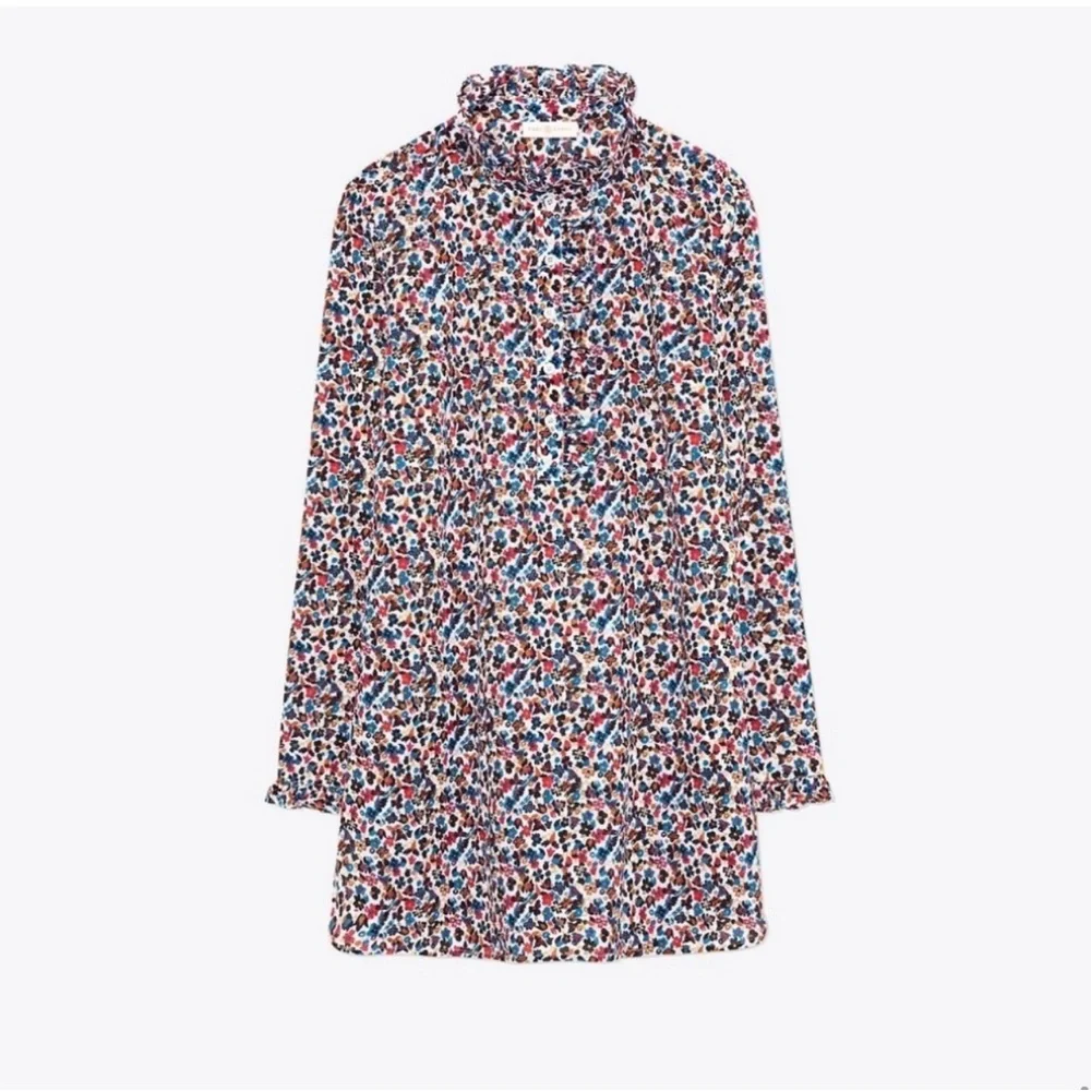 Tory Burch Wildflower Deneuve Tunic Top Sz:XS 100% Cotton Floral Popover NWOT - Picture 3 of 4
